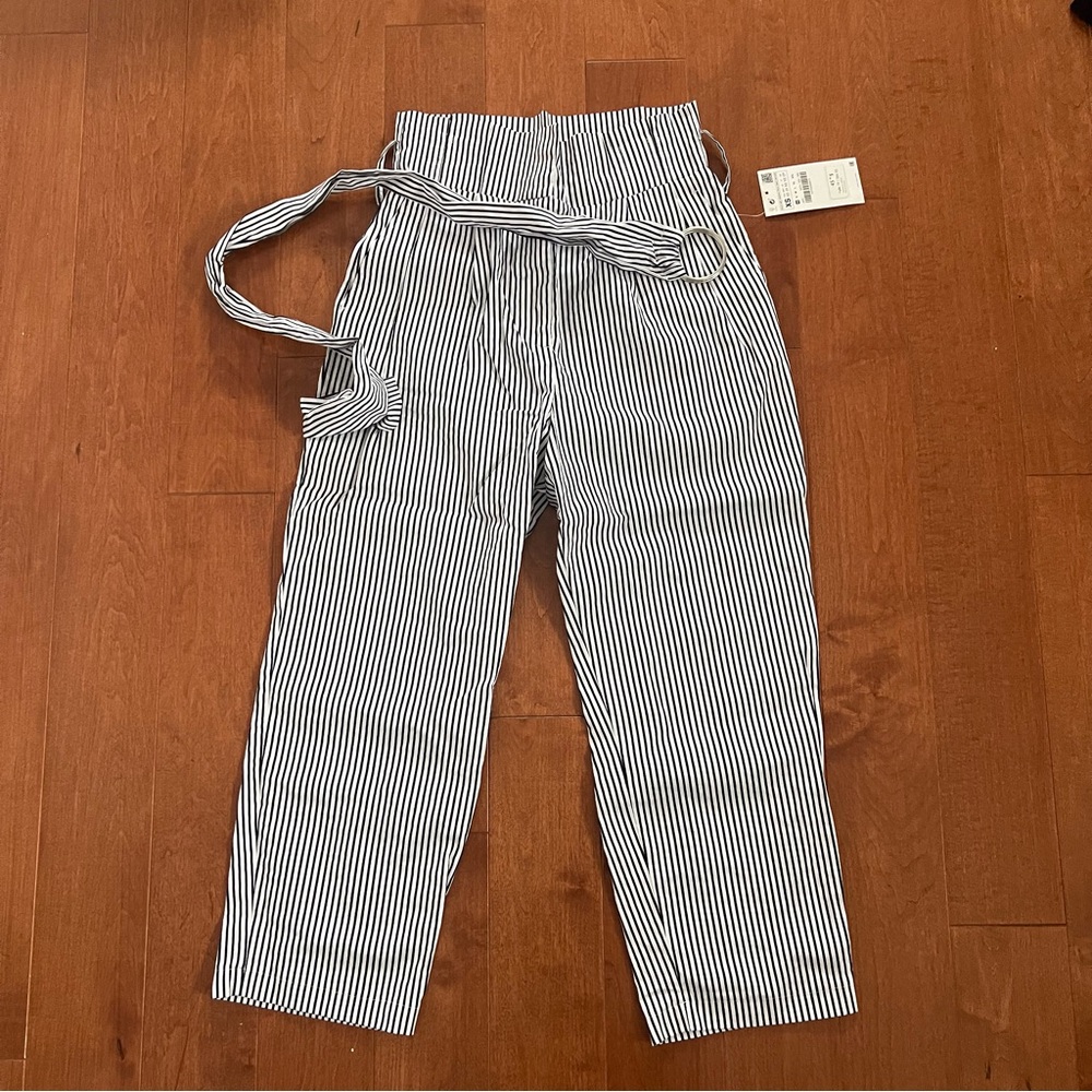 Zara Striped Trousers with Buckle Belt